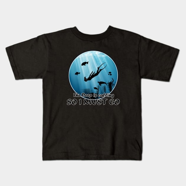 Freediving Kids T-Shirt by NicGrayTees